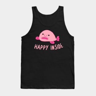 cute blobfish happy happy fish funny design Tank Top